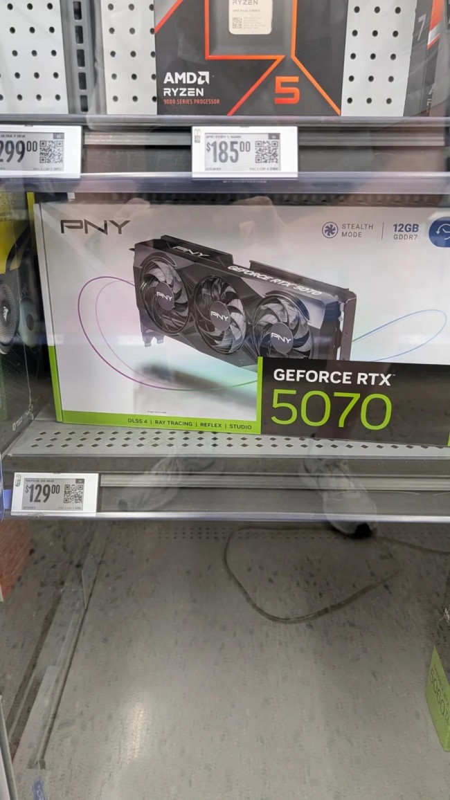 史上最低廉RTX 5070！好意思国沃尔玛标错价仅129好意思元
