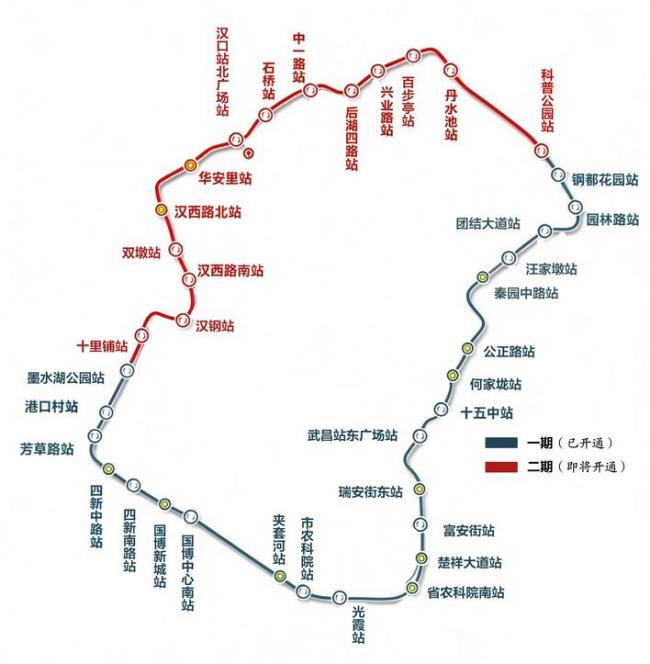亚洲最长地铁环线武汉12号线即将全线开通 共有37座车站，跑一圈96分钟