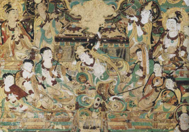 敦煌壁畫《觀無量壽經變》是唐朝燕樂的寫照 （《中國人的音樂》內頁插圖）