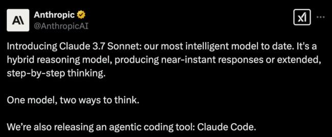 剛剛,，全球首個(gè)混合推理模型Claude 3.7降世！最強(qiáng)編程大腦暴擊DeepSeek R1