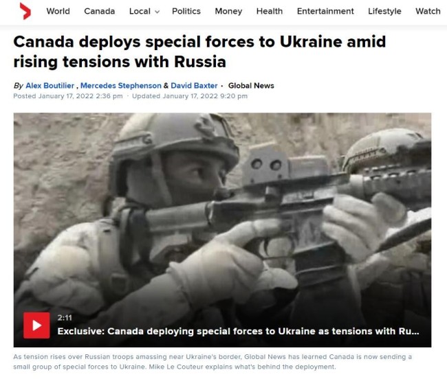 加媒：加拿大派部队到乌克兰，将掩护外交人员撤离