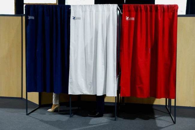 当地时间4月24日，法国投票站  图自IC Photo