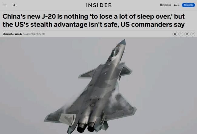 美空军上将贬低歼-20“不会让我睡不着觉”，遭同行发“打脸”警告