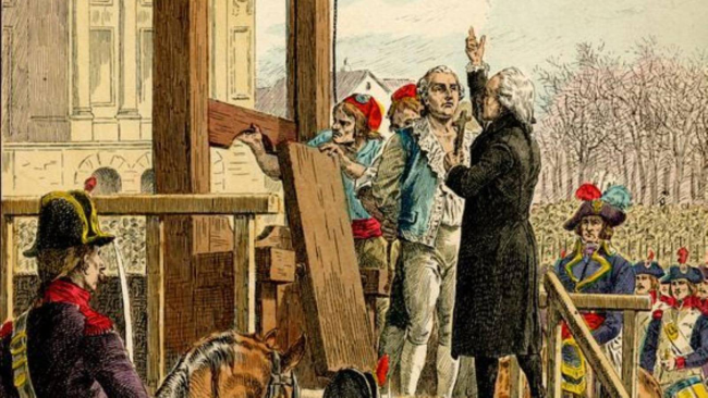 路易十六被送上断头台画像.图源:英媒