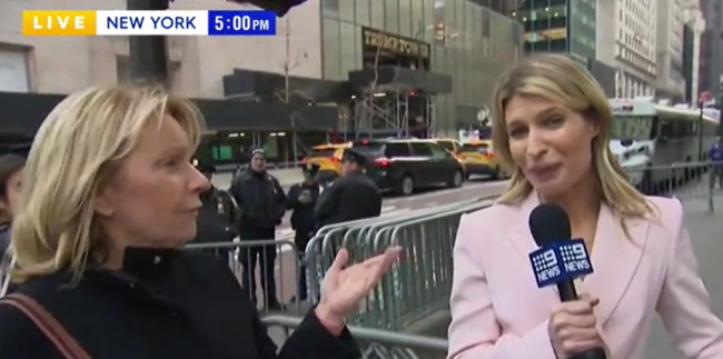 美国女子打断特朗普大厦外直播记者：你们是美国假新闻，都会被关起来