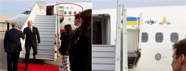 乌总理访问加拿大，飞机上画了“乌克兰求战机”的emoji表情