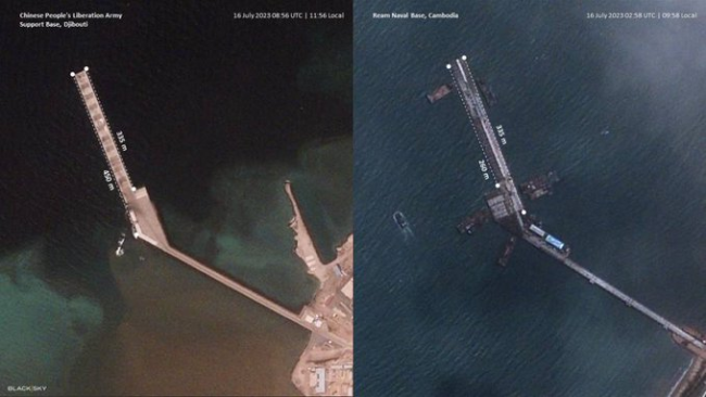 美企公布最新卫星照片：中国援建柬埔寨海军基地接近完工
