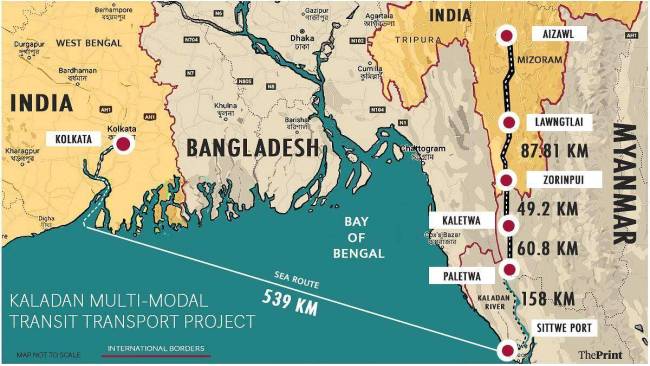 疏浚等水路建设工程已经结束,只等从缅甸到米佐拉姆邦之间的公路完工