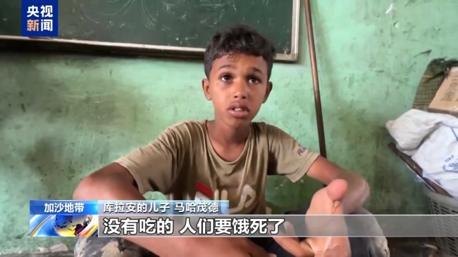 加沙母亲：只能捡散落在地的食物给孩子吃