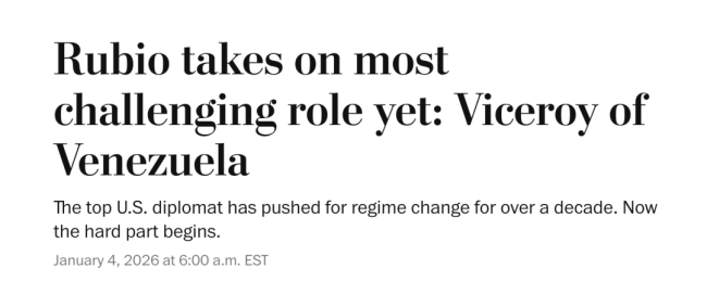 2026年的第一个冷笑话：“古巴人”鲁比奥要当“总督”了