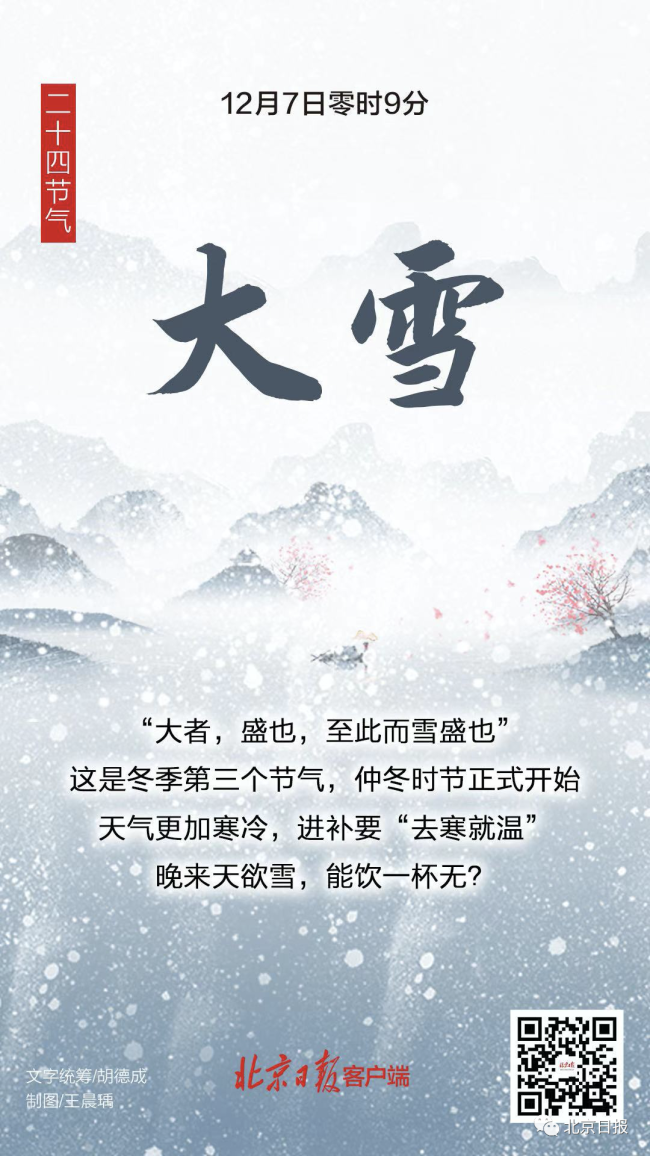明日迎大雪节气，断崖式降温来了！下周北京有雪吗