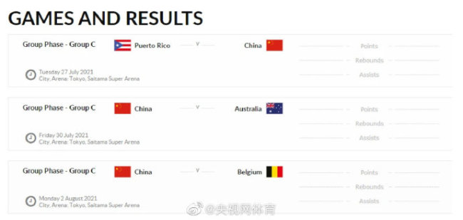 ?奥运女篮赛程公布，中国女篮首战将于7月27日对阵波多黎各