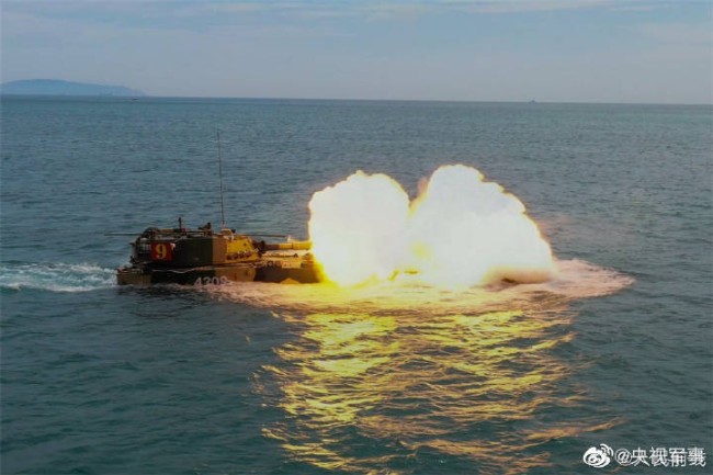 海上坦克实弹射击超燃现场