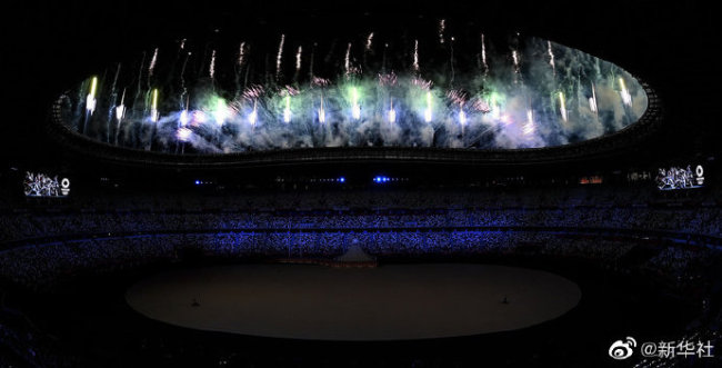 东京奥运开幕式高清焰火（图）