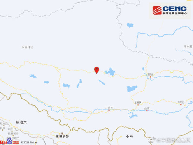 西藏那曲市双湖县发生5.8级地震，震源深度10千米