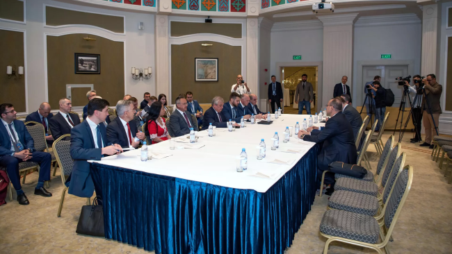 当地时间6月15日，叙利亚问题阿斯塔纳会谈在哈萨克斯坦首都努尔苏丹举办。图自俄新社