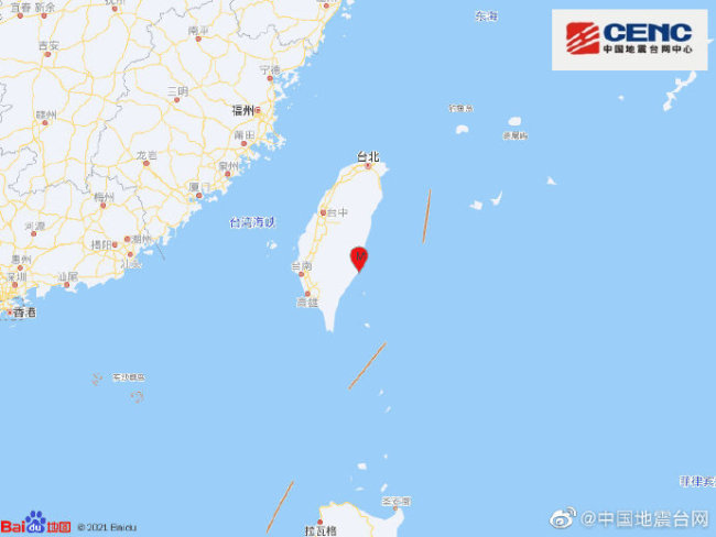 台湾台东县发生4.3级地震，震源深度10千米