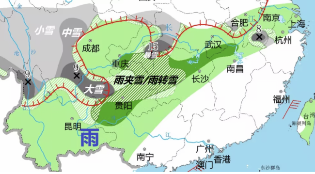 大雪暴雪确定下进南方