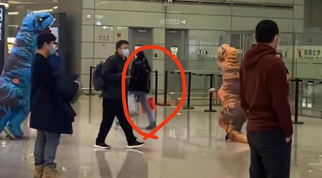 爸爸带孩子扮成恐龙接机，妈妈直接划清界限，我不认识你们俩