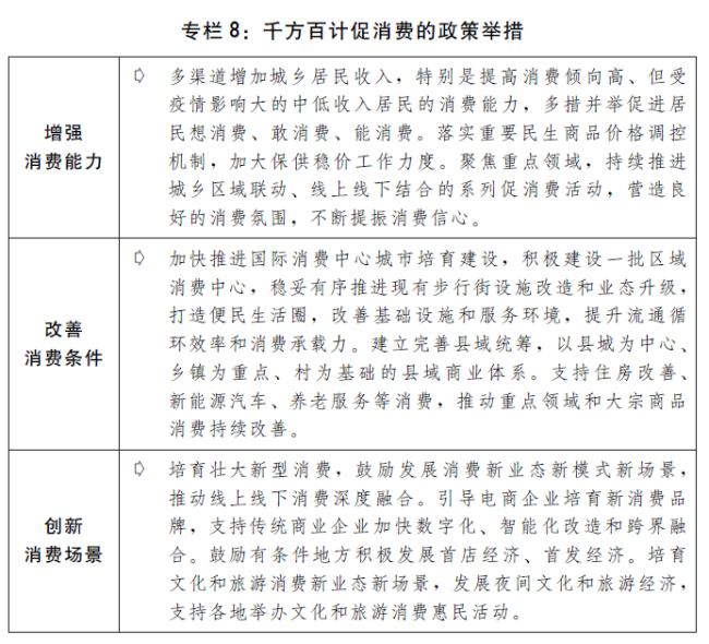 促消费稳投资，从三个报告看扩大国内需求