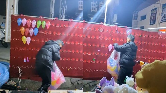 男子夜市打气球百发百中，网友：老板裤衩子都赔了