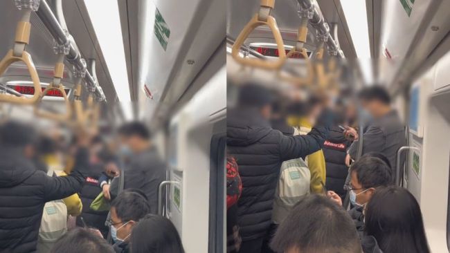 上海大爷挤地铁骂女子是乡下猪