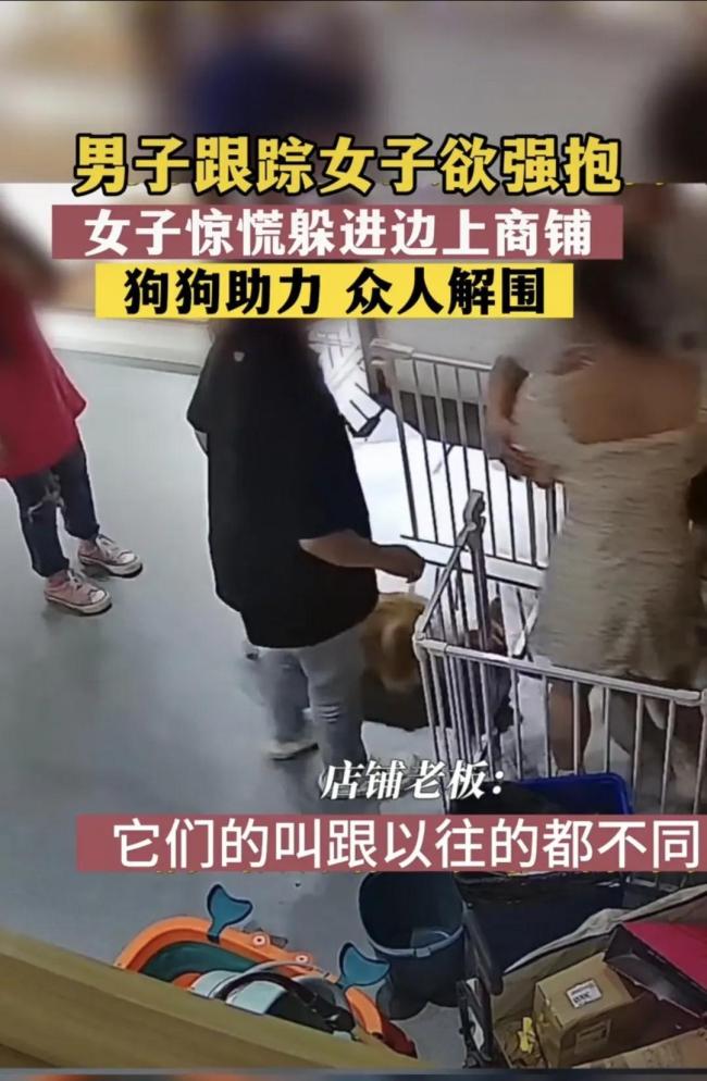男子尾随女孩欲强行搂抱，众人帮解围逼退男子