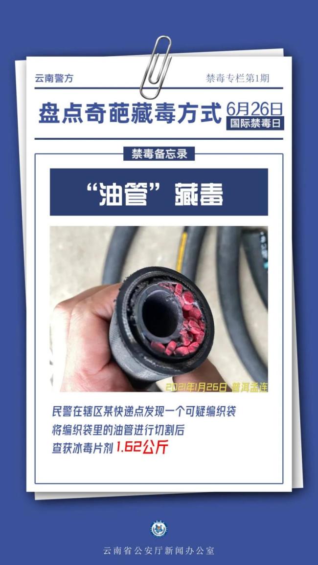 警方曝光奇葩藏毒方式：食物藏毒、人体藏毒、车体藏毒、工艺品藏毒……
