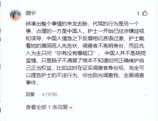 女子怀疑受到歧视，在新加坡骂护士后续