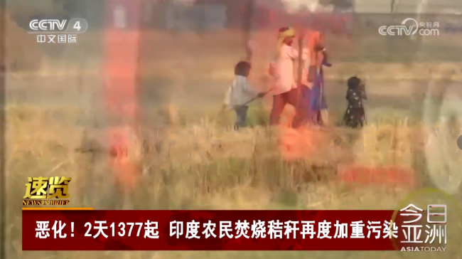 2天爆发1377起！印度农民焚烧秸秆再度加重空气污染