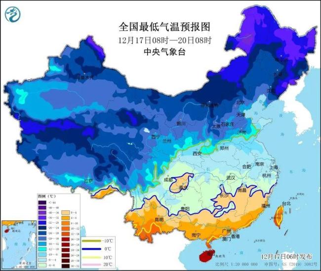 多地最低气温较同期偏低7℃以上 最低气温突破12月历史极值