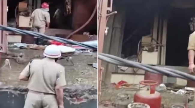 印度德里一工厂发生爆炸并燃起大火 已致3死6伤