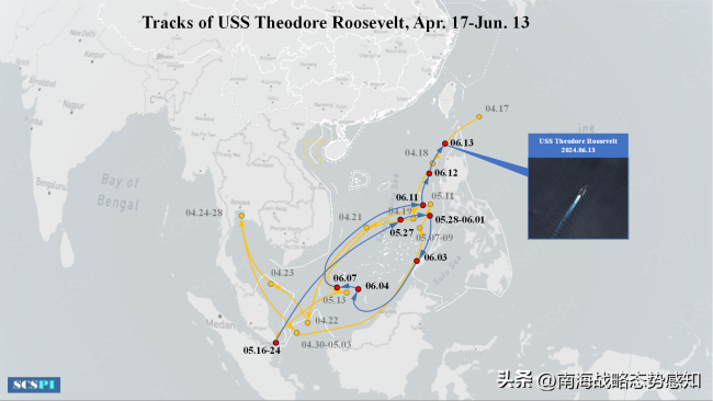 美军罗斯福号航母驶离南海 结束最长南海部署