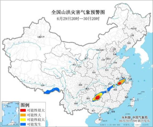 山洪红色预警：皖赣湘桂黔等地部分地区发生山洪灾害可能性很大
