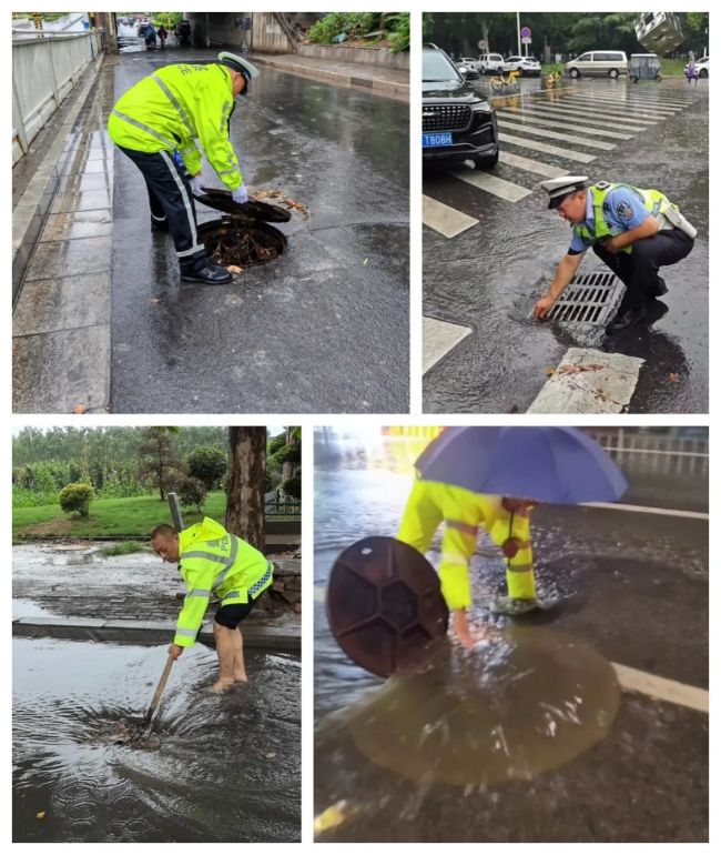 直击河南暴雨 警民同心筑"藏蓝堤坝