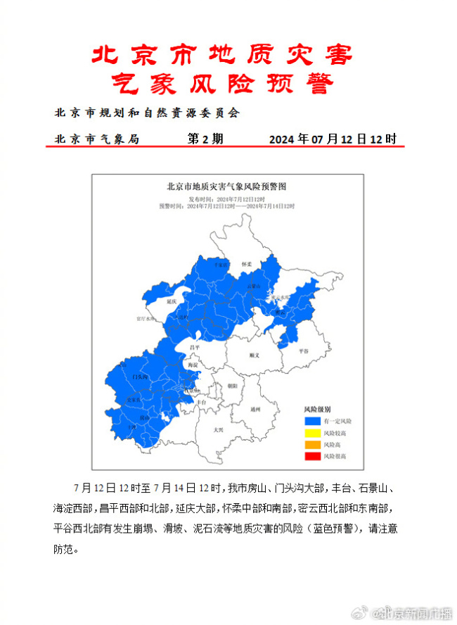 北京的雨这次还会虚晃一枪吗 北京发布地质灾害气象风险蓝色预警