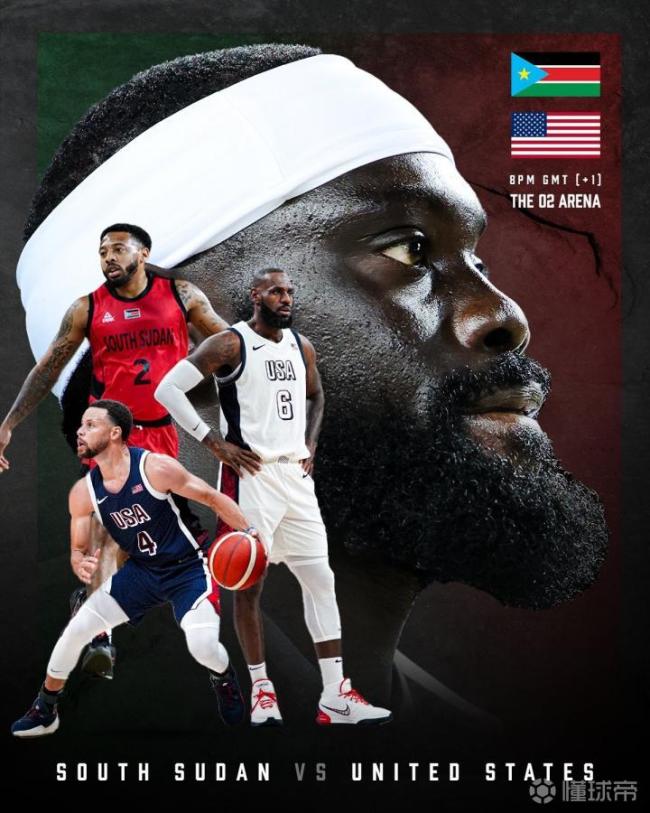 南苏丹男篮发布与美国热身赛海报