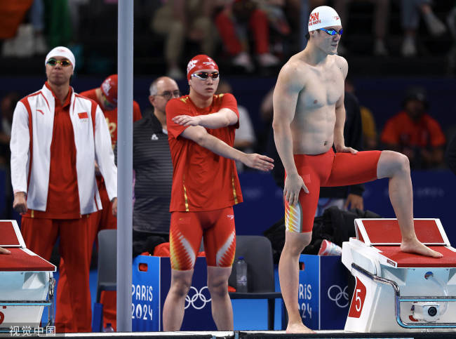 潘展乐自由泳接力首棒创奥运纪录 中国列第四