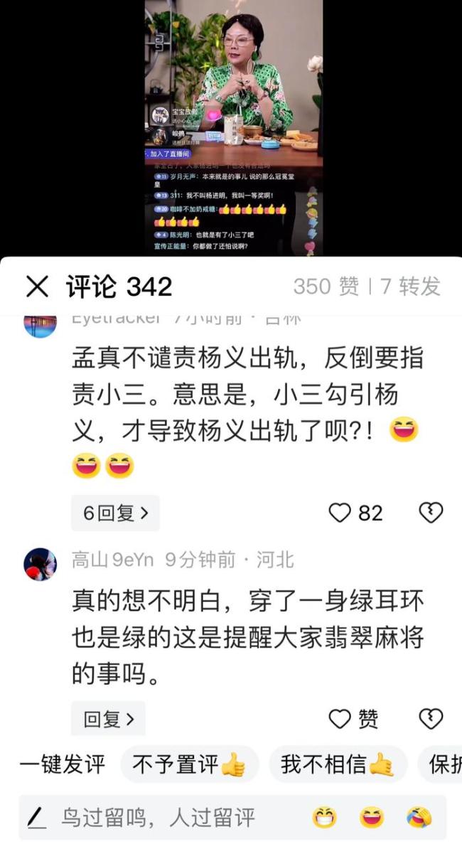 越闹越大！杨议回应睡女工养子，坦言：孟真把恶毒语言全部留在家，舆论风波再起