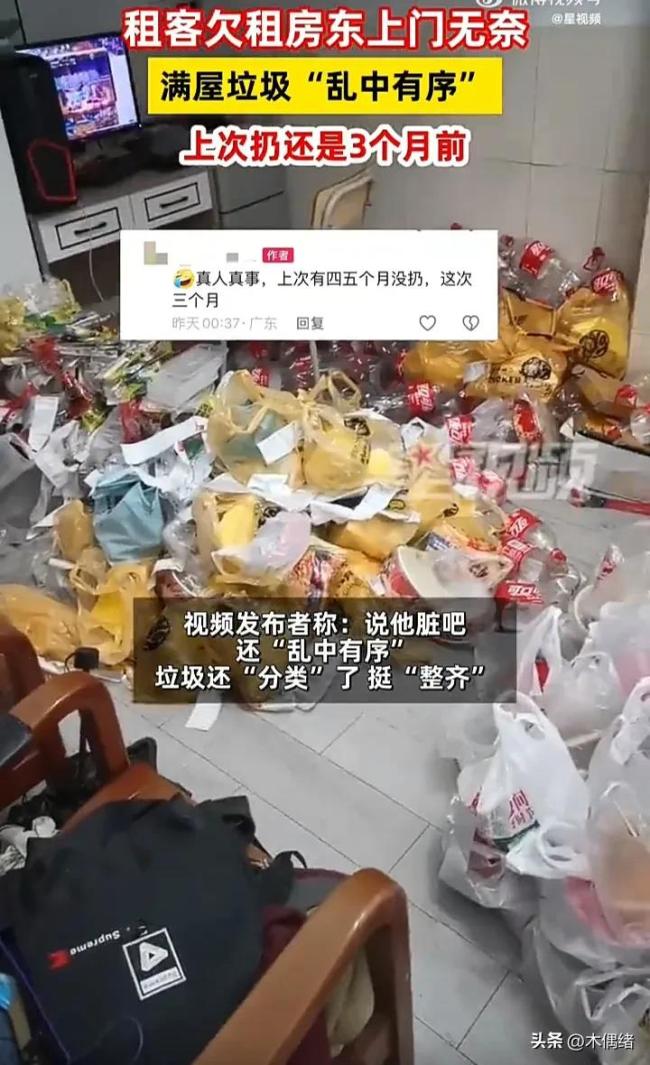 房东上门催租发现满屋垃圾乱中有序