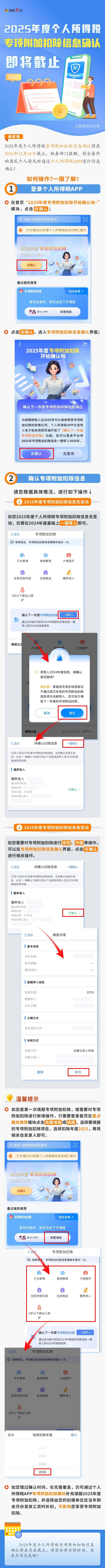 2025年度個(gè)稅專項(xiàng)附加扣除信息確認(rèn)即將截止