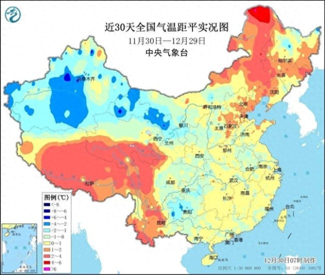 12月我国天气总体前暖后冷 降水偏少