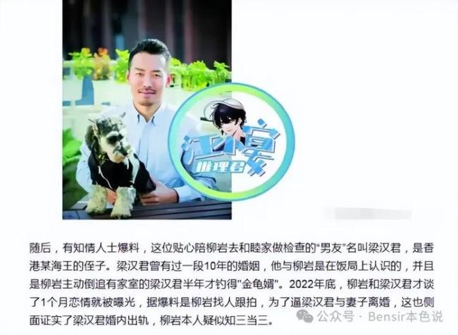 柳巖這次輸慘,？男友是“海王侄子”并非豪門 情史風(fēng)波再起