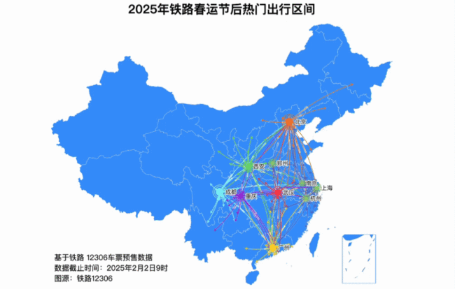 2月2日全国铁路预计发送旅客1450万人次