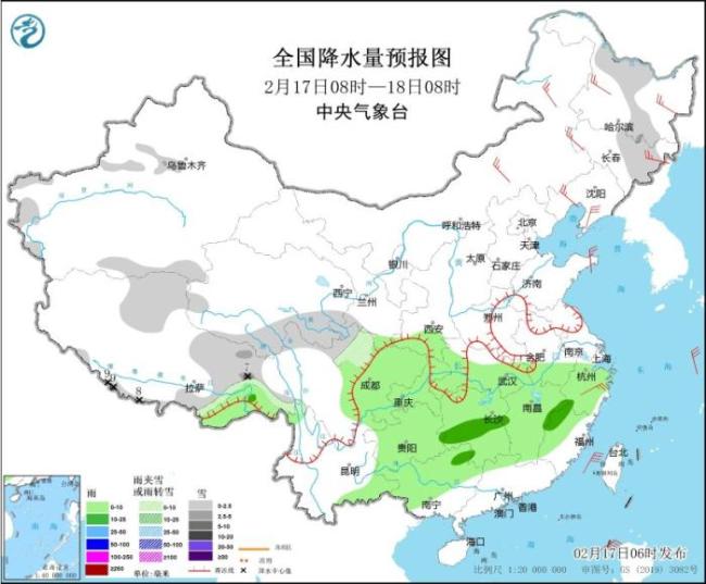 西南地区东部至长江中下游多阴雨 关注雨雪天气影响