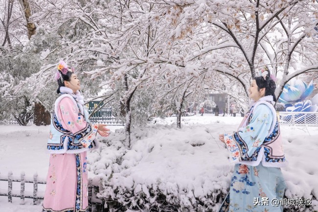 济南：明湖雪景醉游人 童话王国般的冬日奇观