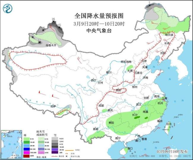 新疆和東北地區(qū)中北部等地有雨雪天氣