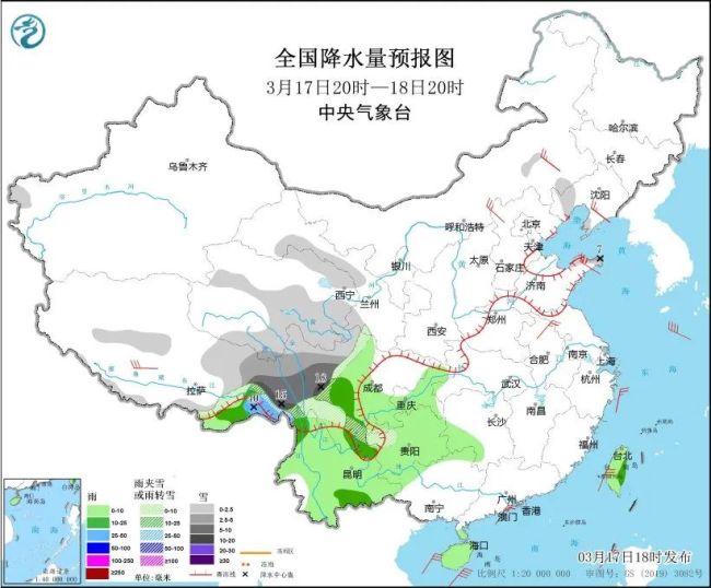 未來三天高原東部西南地區(qū)多雨雪 關(guān)注交通影響