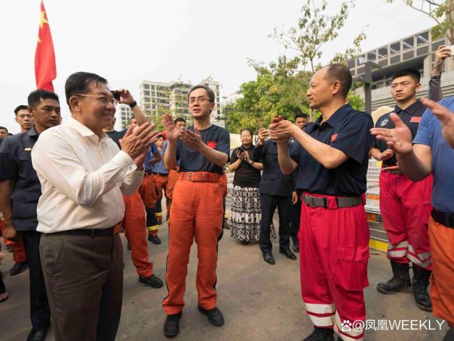 缅甸灾区进入防疫消杀 中方接力驰援 救援“接力棒”持续传递
