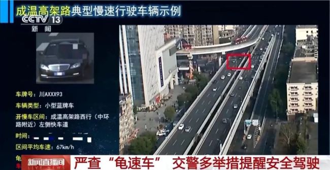 “龜速車”攔路引吐槽交警出手 嚴(yán)查低速行駛保暢通